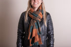 Wintersjaal Dames 70x180 cm Groen Rood Polyester Sjaal