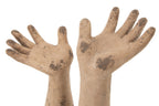 J-Line decoratie Handen Antiek - polyresin - beige - set van 2