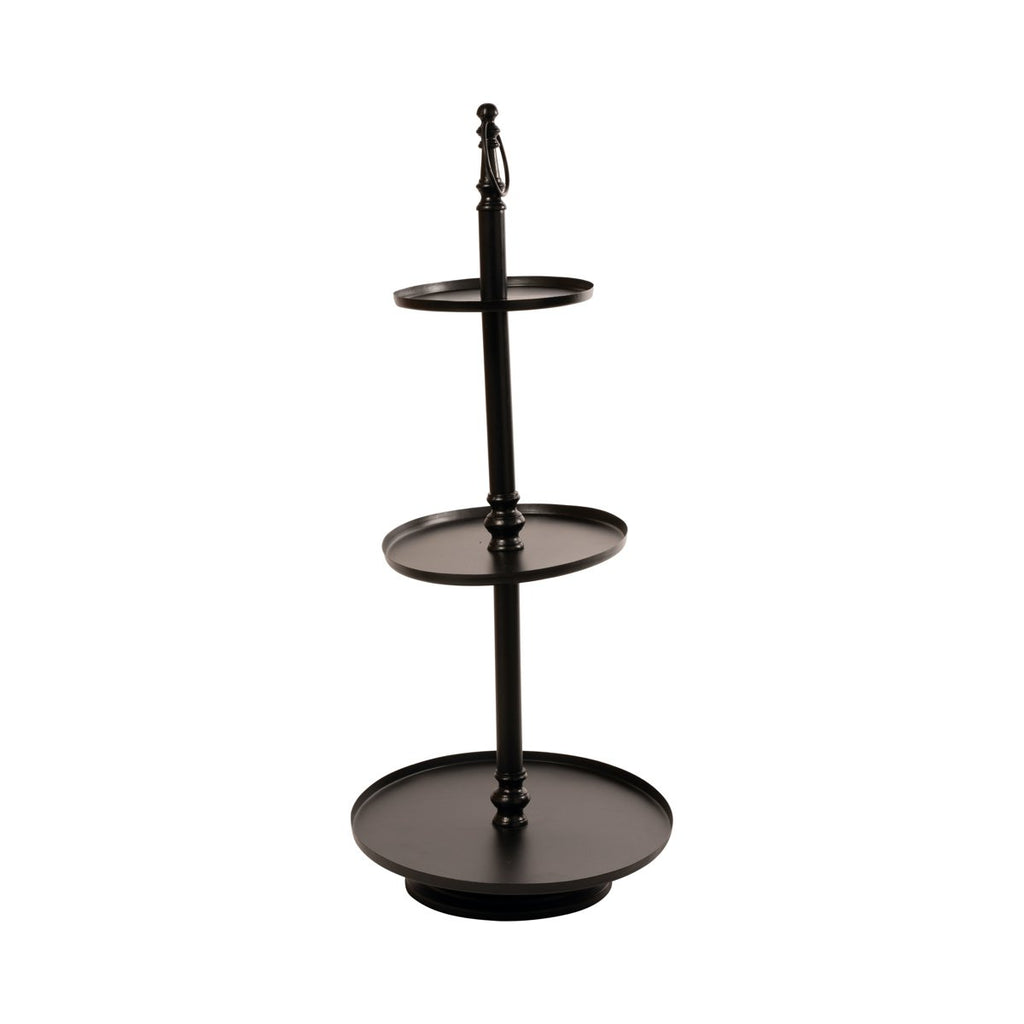 Etagère ovaal 3 lagen zwart 100cm