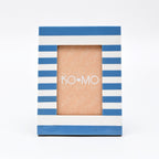 Blauw gestreept hars fotolijst 4 x 6 inch modern tafelblad