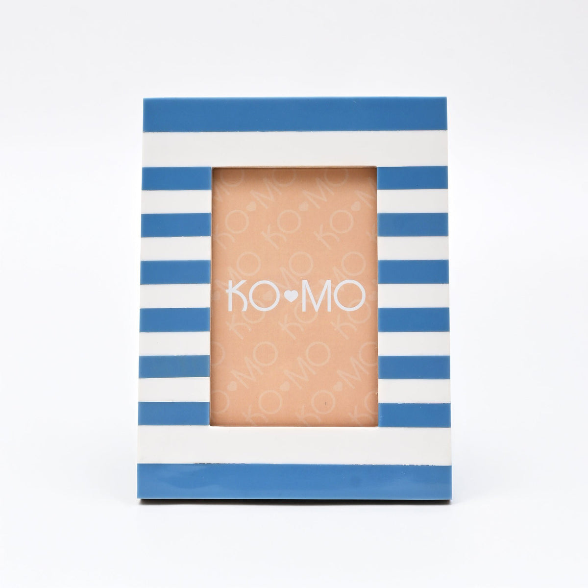 Blauw gestreept hars fotolijst 4 x 6 inch modern tafelblad
