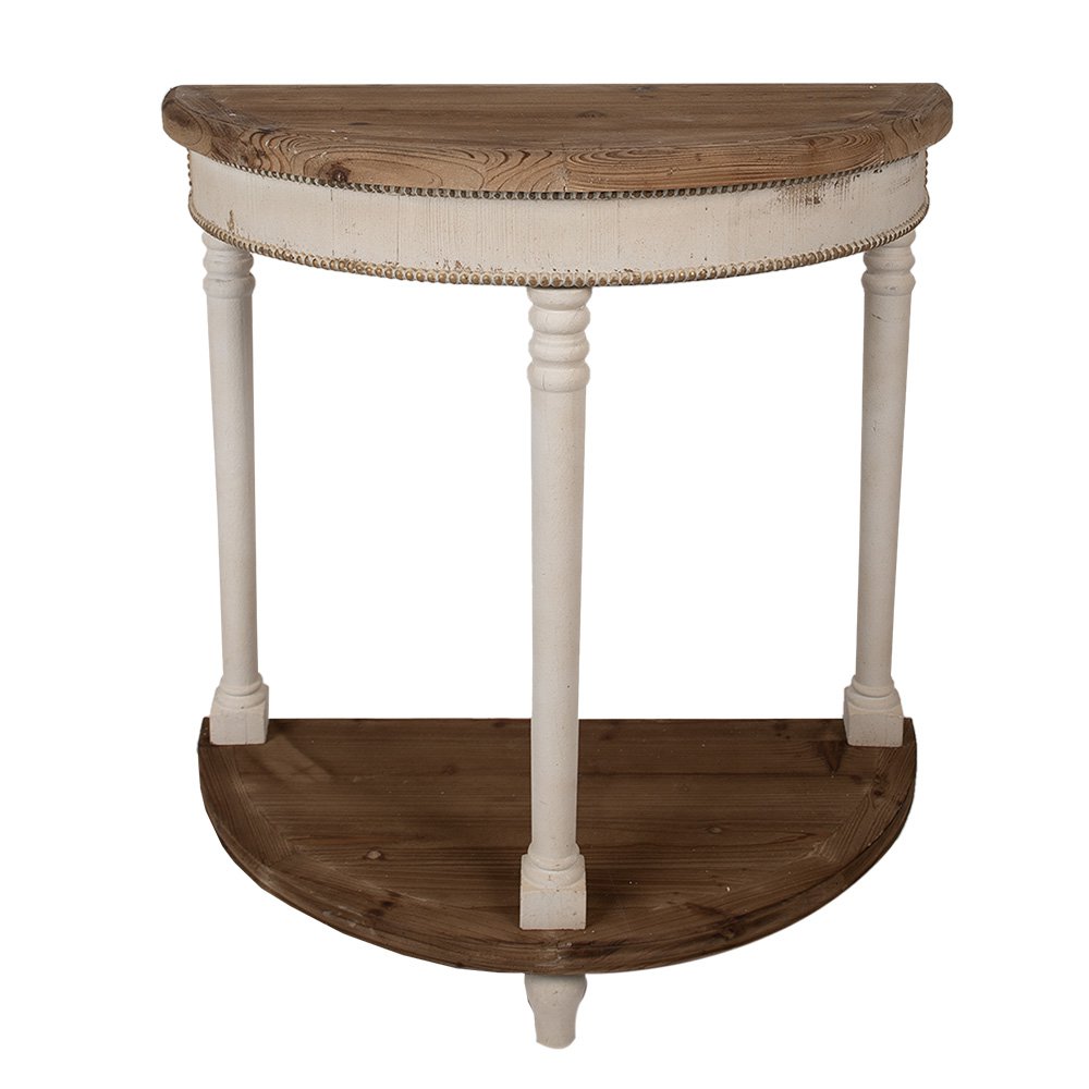 Sidetable 83x40x87 cm Beige Bruin Hout Wandtafel