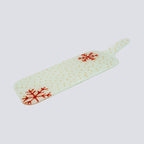 Kerstschotel Hand Kleine 38x15 Wit Rode Sneeuwvlokken