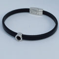 Shorty leren armband antiek verzilverd
