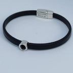 Shorty leren armband antiek verzilverd