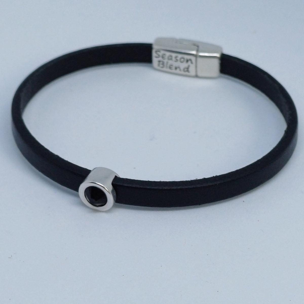 Shorty leren armband antiek verzilverd