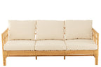 J-Line zetel Elise + kussen 3 Personen - rotan/textiel - naturel/wit