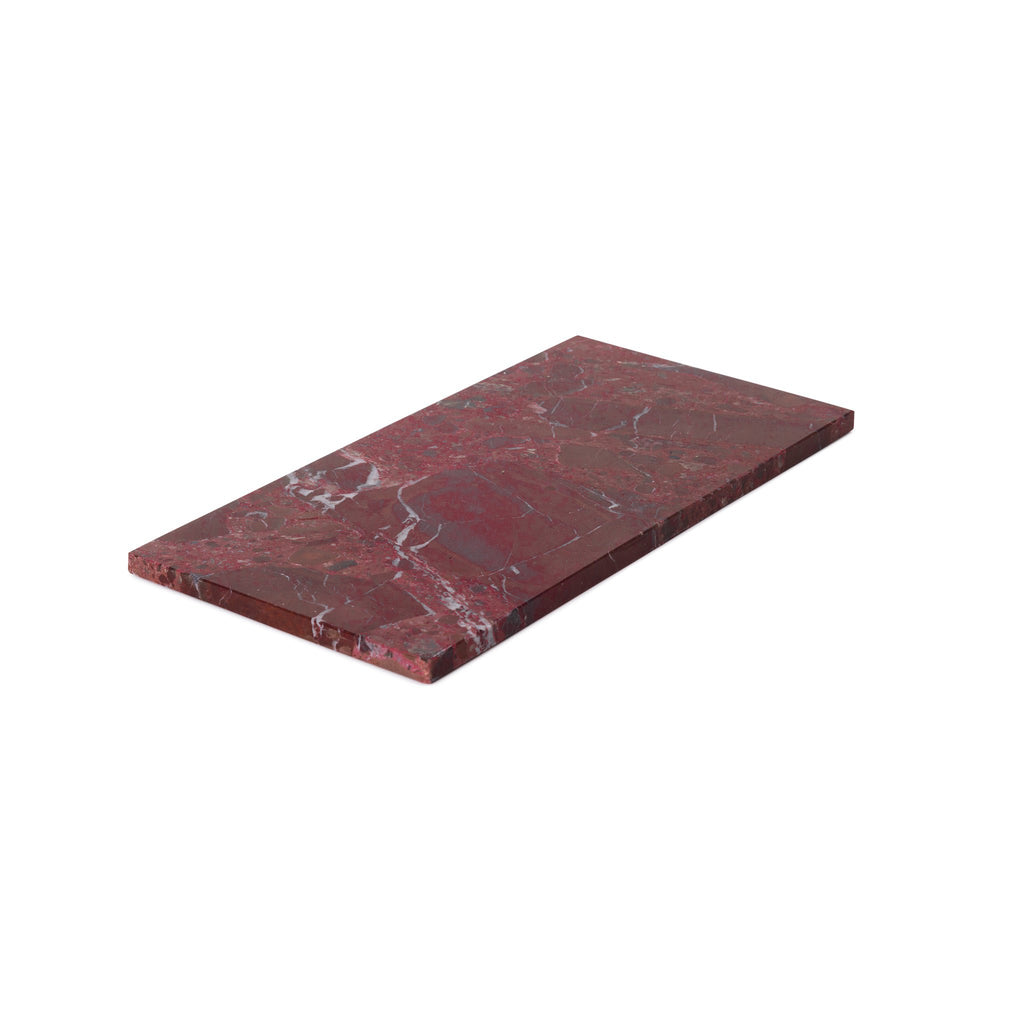 Marmer dienblad rechthoek M rood 15x30cm