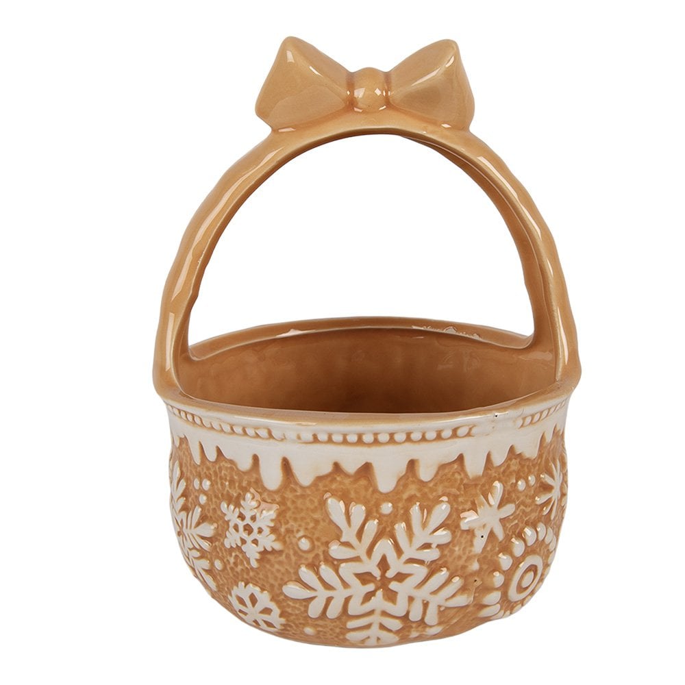 Decoratie Mand Ø 15x21 cm Bruin Keramiek