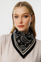 Patara Square Foulard Black-Beige