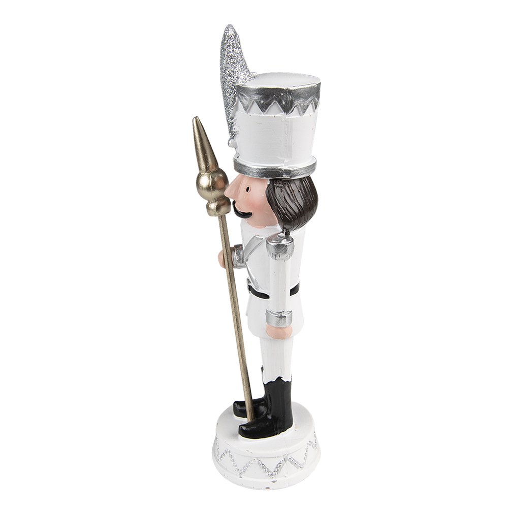 Beeld Notenkraker 25 cm Wit Kunststof Kerstdecoratie