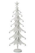 J-Line Kerstboom - ijzer - wit - large