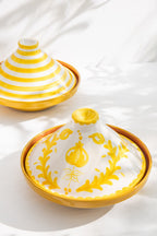 J-Line tajine Granada - keramiek - wit/geel