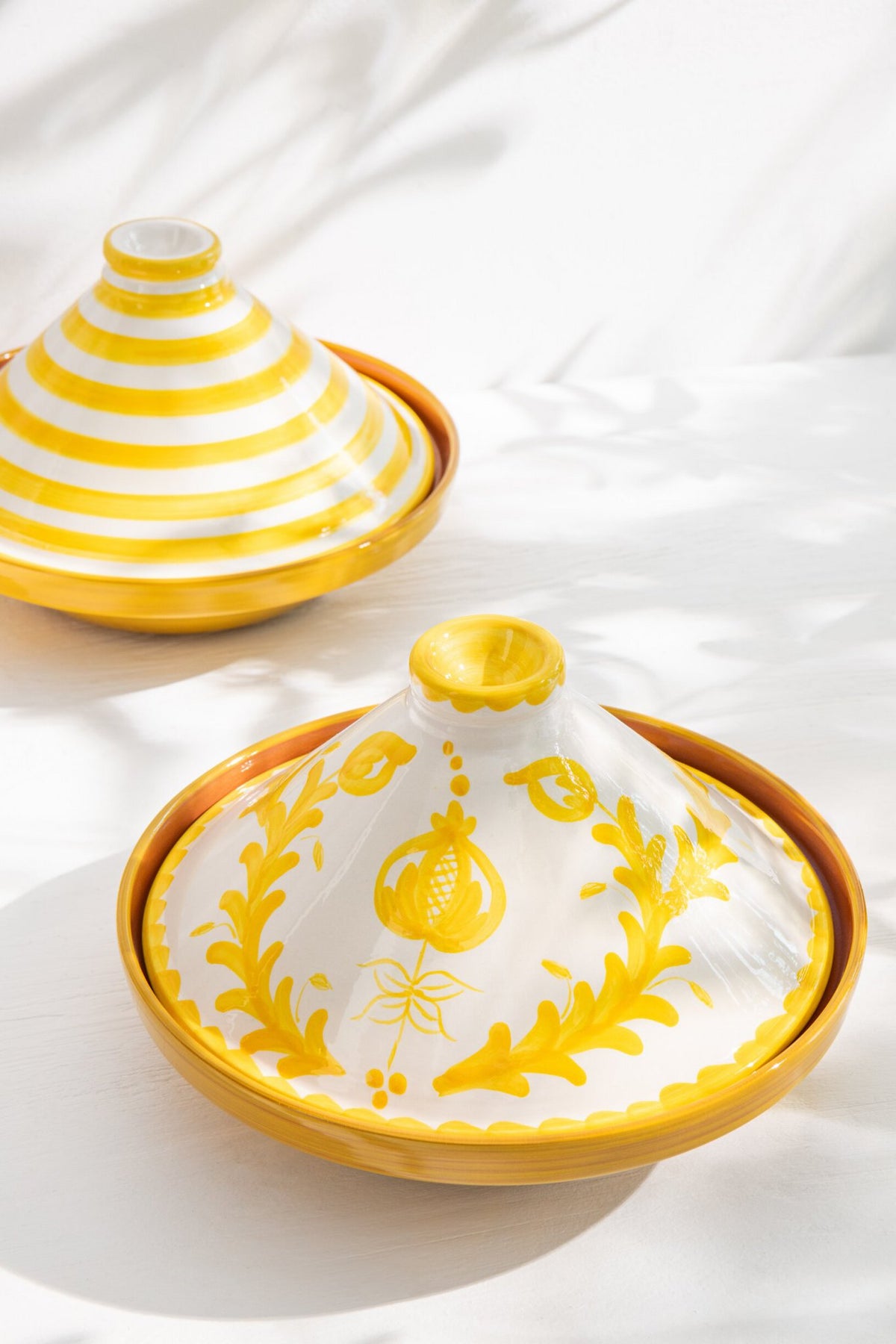 J-Line tajine Granada - keramiek - wit/geel