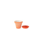 J-Line bloempot Granada Stripes - keramiek - oranje - XS - Ø 17 cm