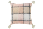 J-Line kussen Geruit - polyester - beige/roze