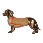 Decoratie Beeld Hond 40x11x24 cm Bruin Kunststof