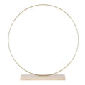 Metalen deko ring op houten voet 55cm goud