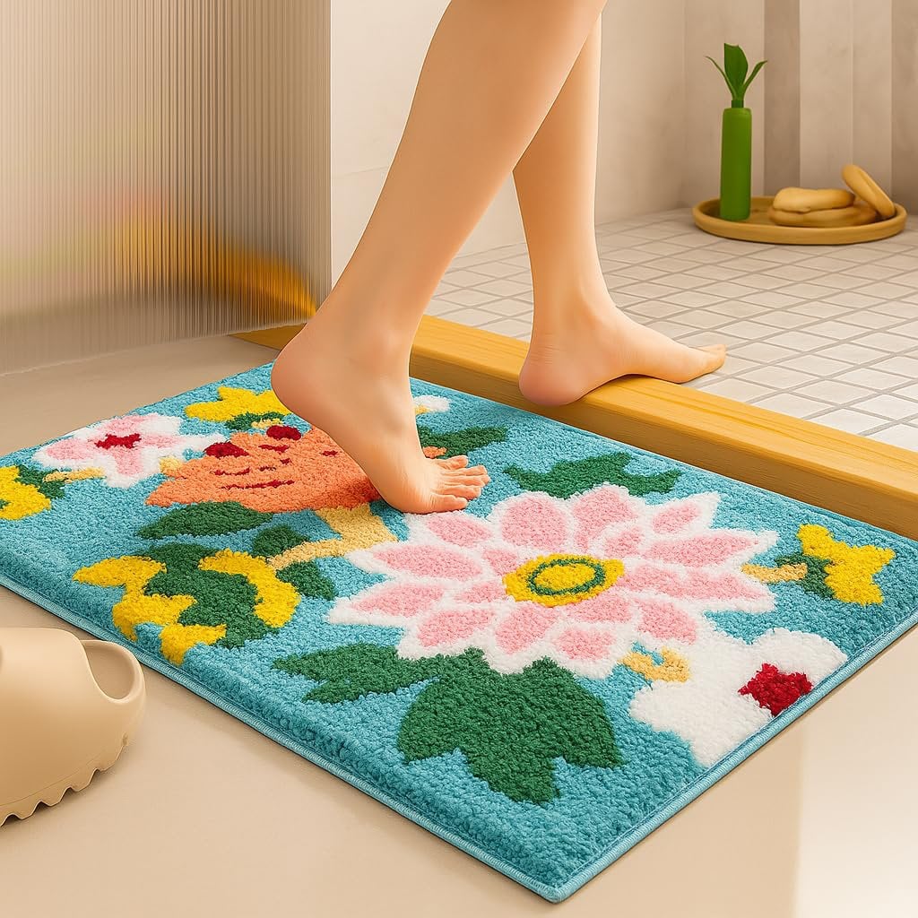 Superzachte microvezel 2000 GSM-badmat (50x80 cm), verpakking van 1 | Absorberende, antislipdeur-/vloermat voor thuis (groen)