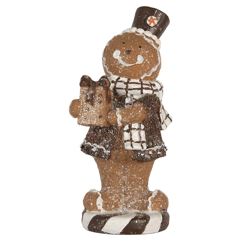 Kerstdecoratie Beeld Gingerbread man 9x8x20 cm Bruin Kunststof