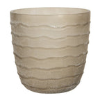Theelichthouder Ø 13x13 cm Beige Glas Waxinelichthouder