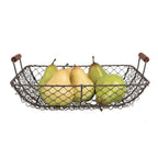 Opbergmand 32x26x12 cm Bruin Metaal Keuken Mandjes