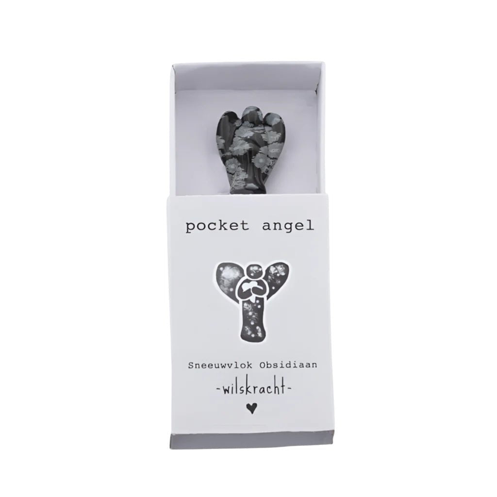 Pocket angel Sneeuwvlok Obsidaan