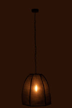 J-Line Plafondlamp Peer Linnen/Ijzer Zwart Small