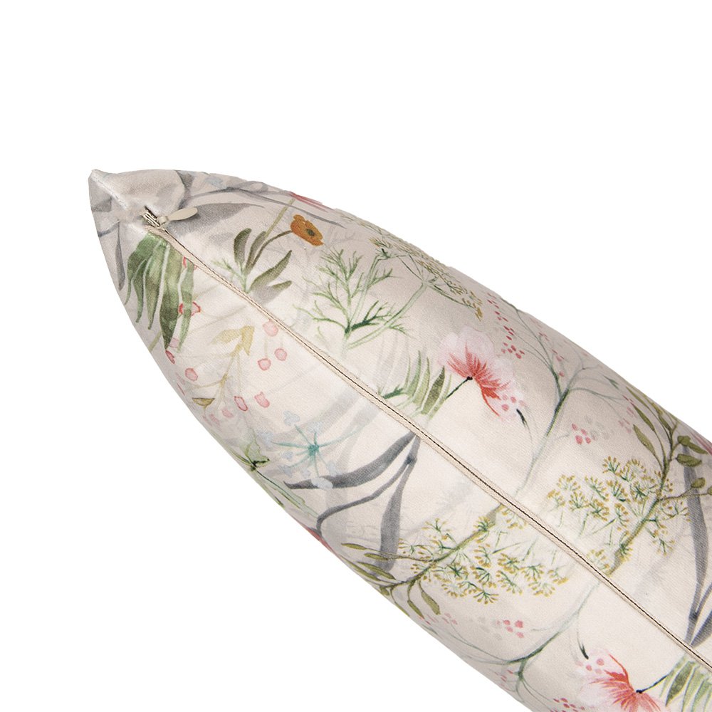 Kussenhoes 45x45 cm Beige Groen Polyester Bloemen Sierkussenhoes