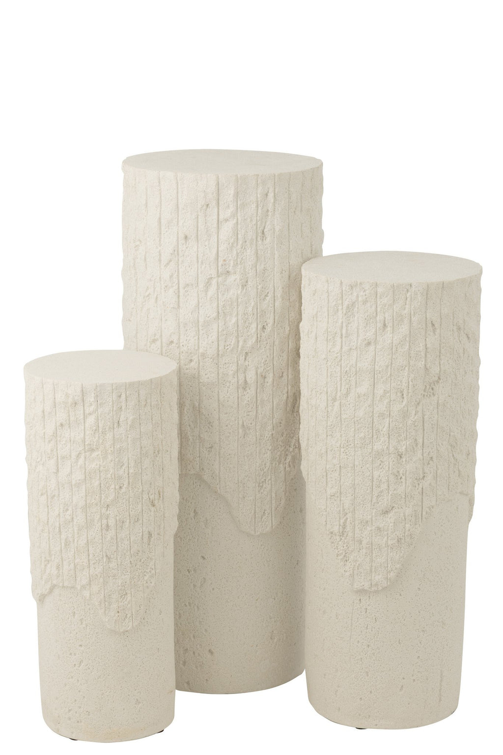 J-Line decoratie Sokkel Rocky Reliëf - polyresin - wit - M