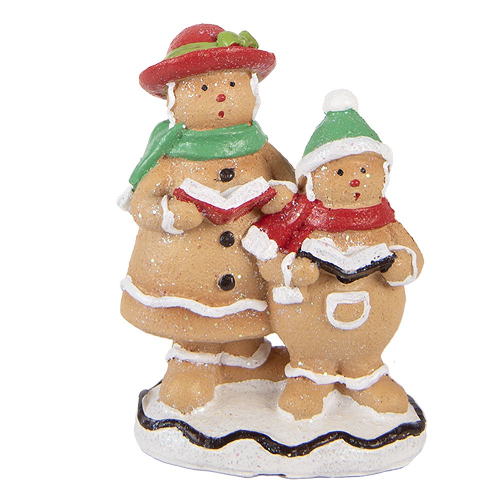 Kerstdecoratie Beeld Gingerbread man 10x6x13 cm Bruin Kunststof