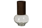 J-Line Vaas Jim - glas - donkerbruin/transparant - large
