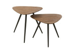J-Line tafel Driehoek - hout/glas - naturel