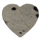 Onderzetter koehuid hart zwart/wit 14cm