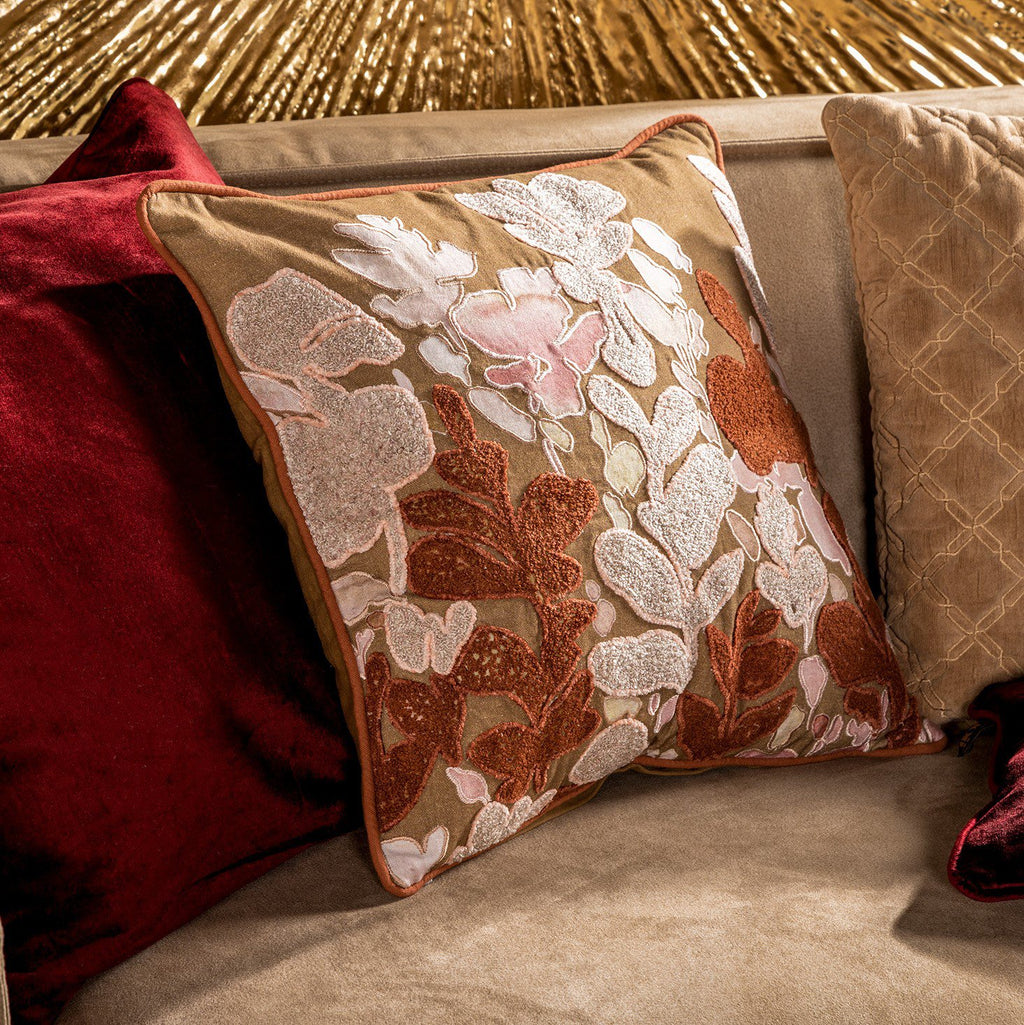 Lydia | Kussen | 45x45 cm tabak Brown | Bruin | Hoii | Met luxe binnenkussen