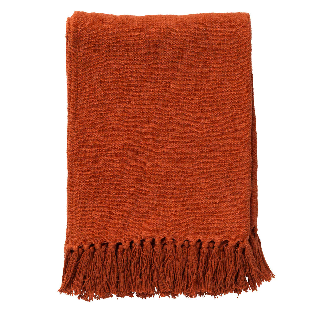 Dutch Decor Juni - Plaid katoen 140x180 cm - Potters Clay - oranje
