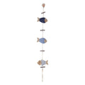 Garland vis hout blauw-wit 70cm