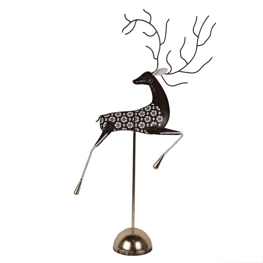 Decoratie Beeld Hert 36x12x72 cm Goudkleurig Metaal