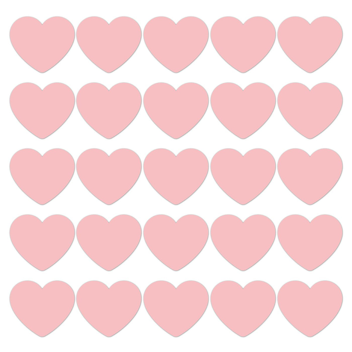 Pastel Pink hearts - Cadeaustickers op rol - 500 stuks