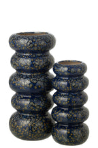 J-Line vaas Ringen - porselein - donkerblauw - L