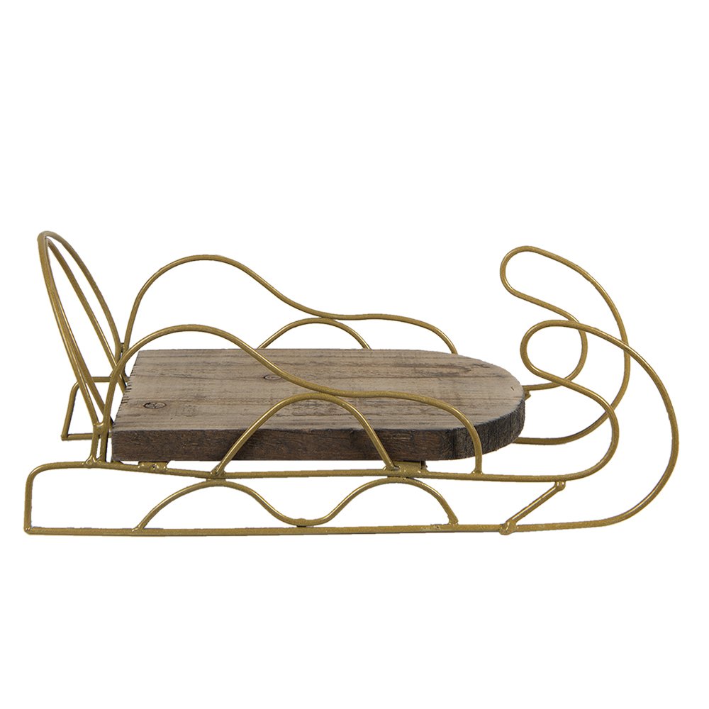 Kerstdecoratie Slee 26x13x12 cm Bruin Hout