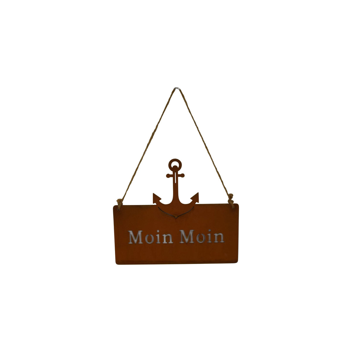 Metalenhanger Moin Moin met anker 17x20cm roest