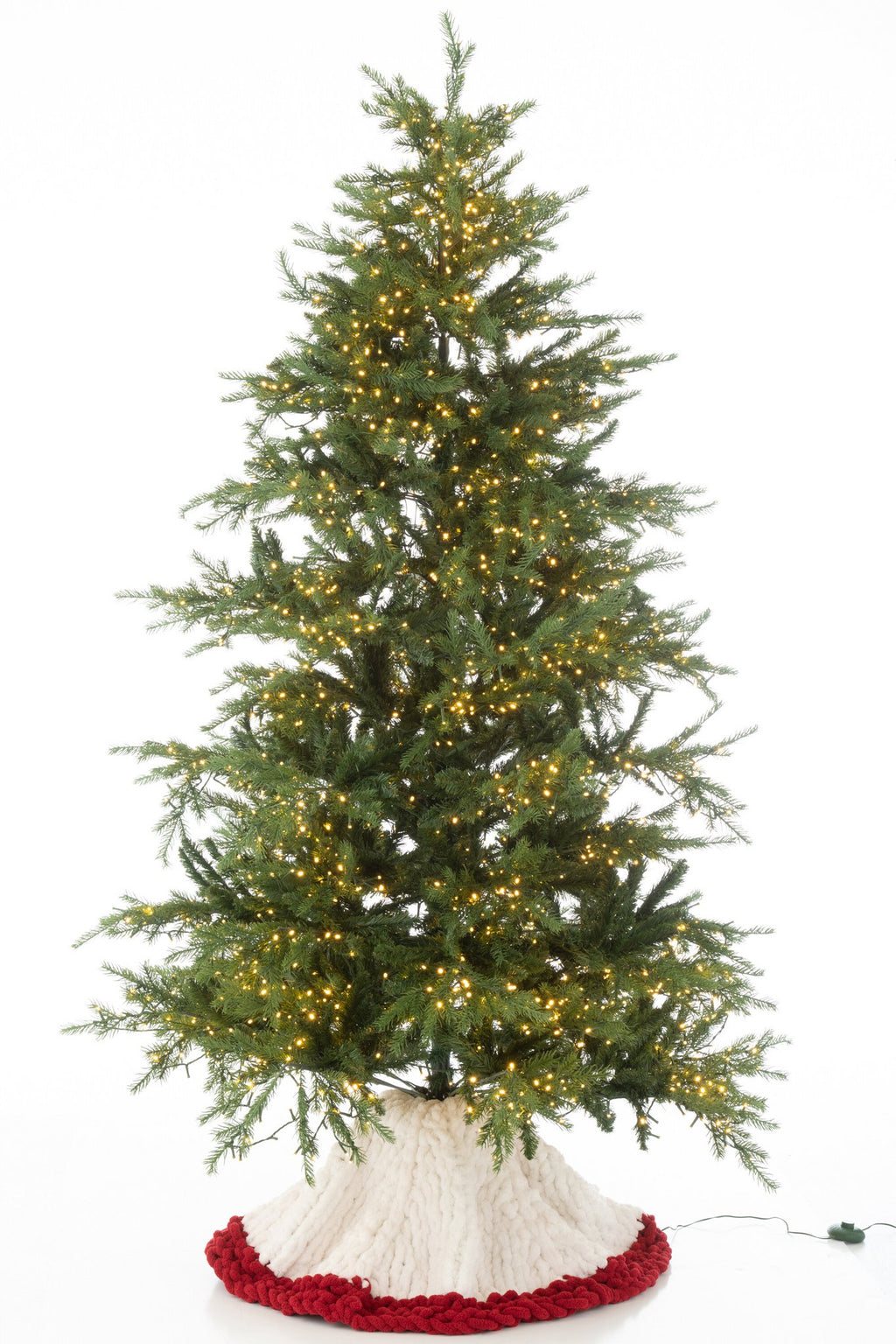 J-Line kerstboom rok Gebreid - polyresin - wit/rood