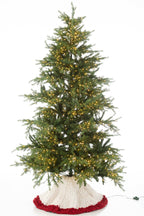 J-Line kerstboom rok Gebreid - polyresin - wit/rood