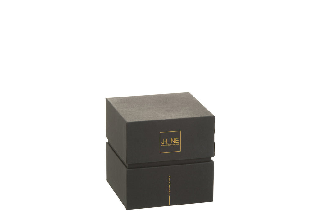J-Line geurkaars Noa - Spicy Twilight - glas - zwart - small - 35U
