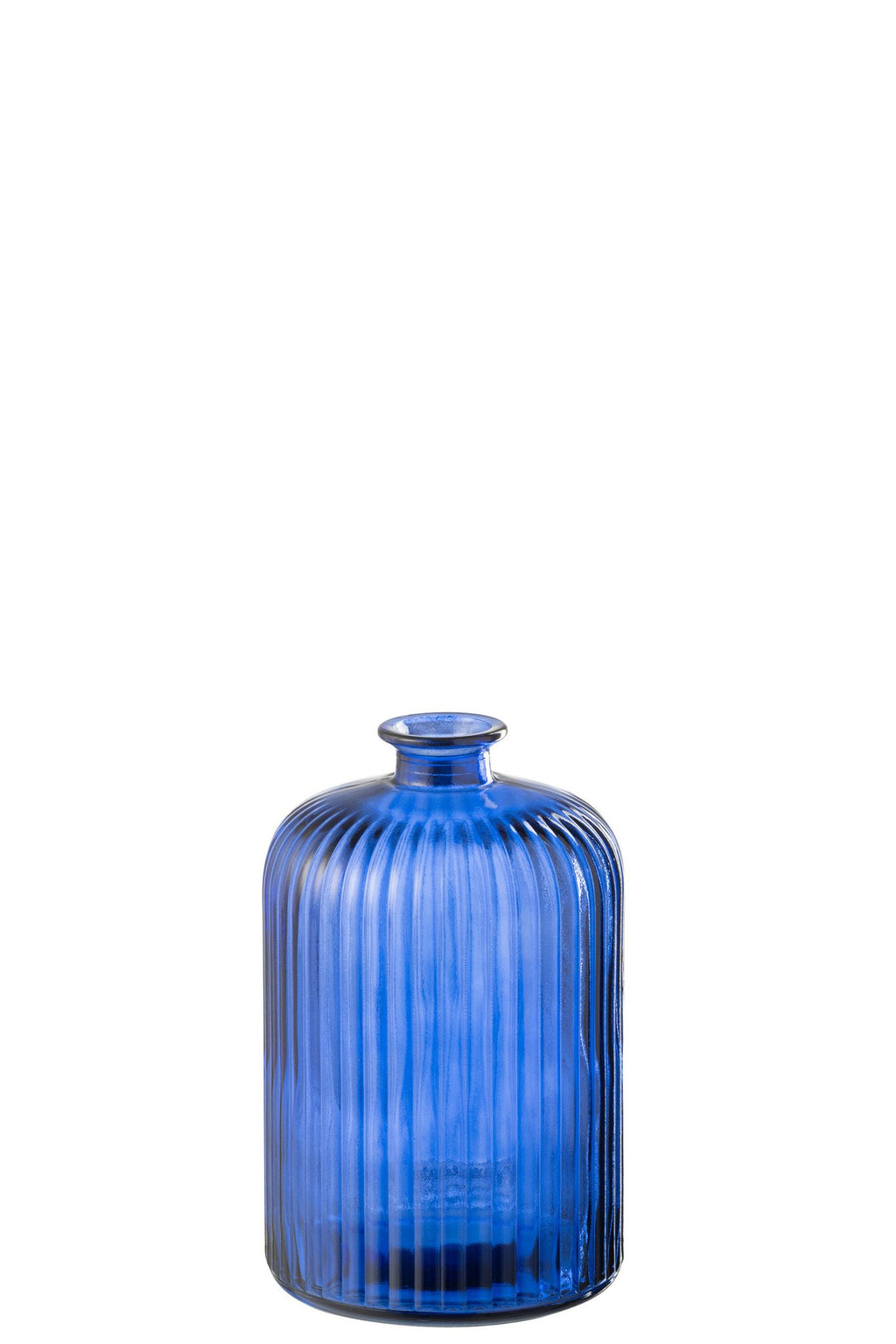 J-Line vaas Fles Stripe - glas - blauw - Ø 14.5 cm