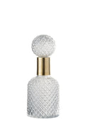 J-Line decoratie fles + stop Relief - glas - transparant - small