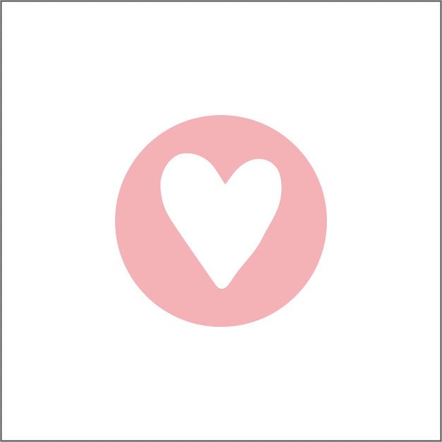 Etiketten – Hart roze- 500 stuks