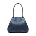 Lola – Italiaanse leren tas met python-reliëf – Marineblauw