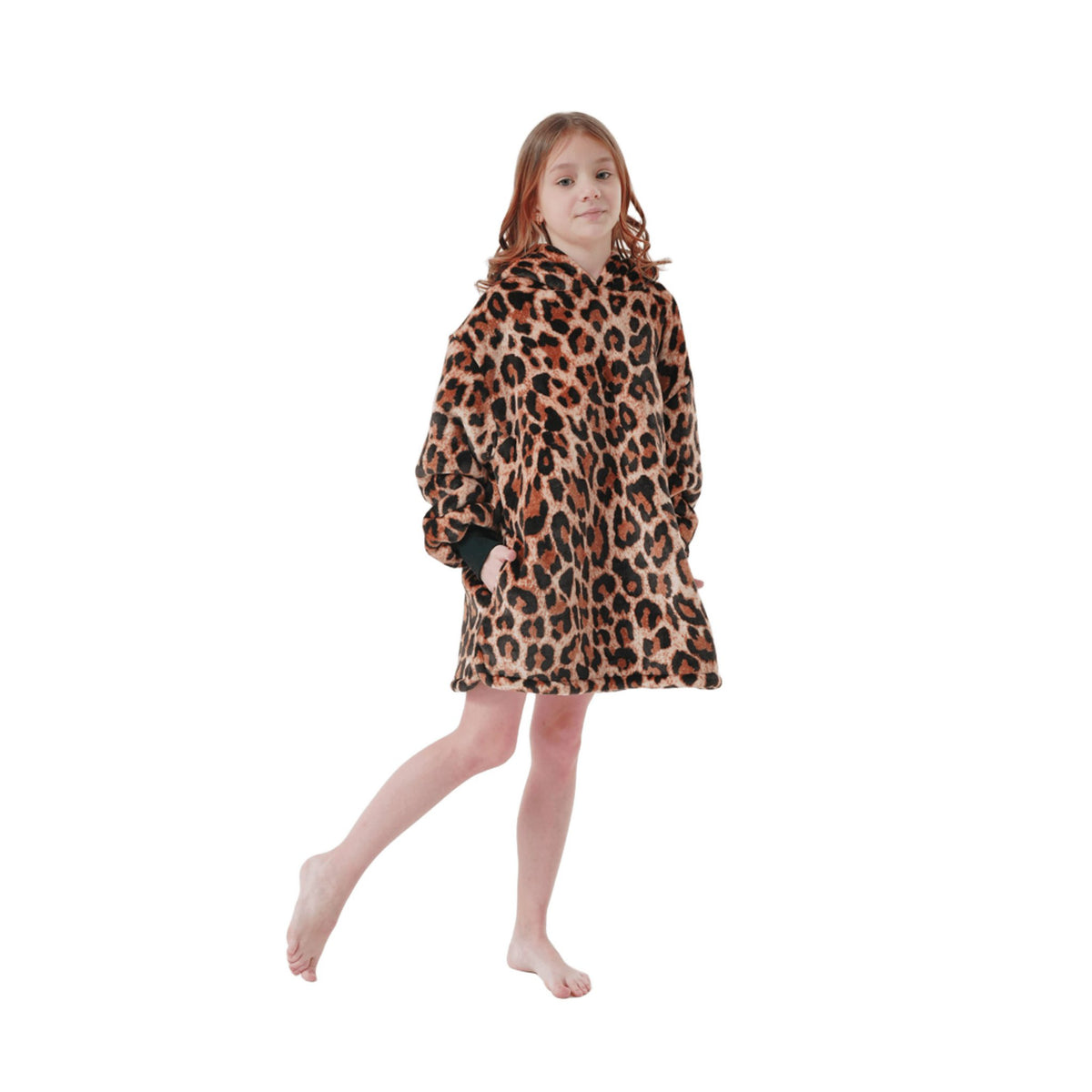 Textino Cheetah - Hoodie 50x70 cm - Kinderen - Dierenprint - Tabaksbruin - Bruin